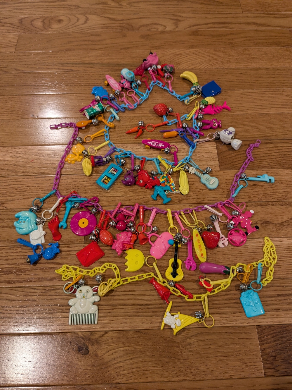 Bell Clip Charms Necklaces Vintage 1970's